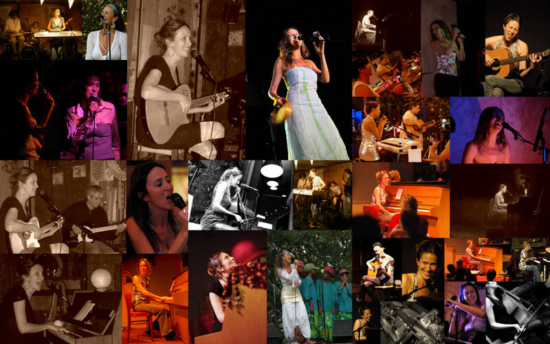 Mosaïque de photos de Marie en concert